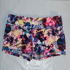 Material Girl Floral Athletic Shorts - Pink and Blue